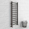 Brooklyn Black Nickel 1200 x 500mm Straight Heated Towel Rail -Cheap Bathroom Heating Store 125BNTR np