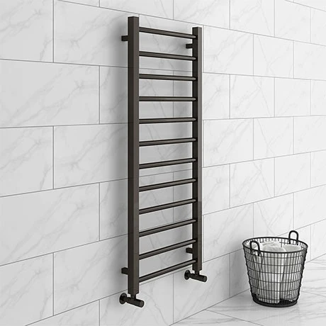 Brooklyn Black Nickel 1200 x 500mm Straight Heated Towel Rail 3 Brooklyn Black Nickel 1200 x 500mm Straight Heated Towel Rail