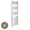 E-Diamond Electric Only Heated Towel Rail - W480mm x H1375mm - Chrome - Straight -Cheap Bathroom Heating Store 383337 p