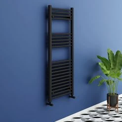 Toreno Black W500 x H1200mm Heated Towel Rail