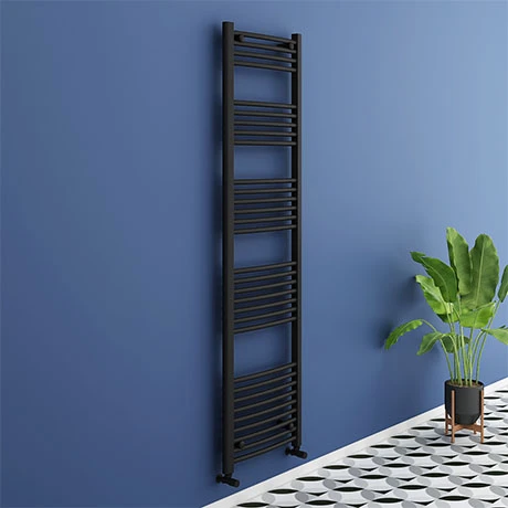 Toreno Black Curved W500 x H1800mm Heated Towel Rail 3 Toreno Black Curved W500 x H1800mm Heated Towel Rail
