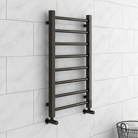 Brooklyn Black Nickel 800 x 500mm Straight Heated Towel Rail 3 Brooklyn Black Nickel 800 x 500mm Straight Heated Towel Rail