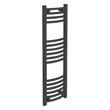 Diamond Curved Heated Towel Rail - W300 x H1000mm - Anthracite 3 Diamond Curved Heated Towel Rail - W300 x H1000mm - Anthracite