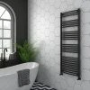 Diamond Curved Heated Towel Rail - W600 x H1600mm - Anthracite -Cheap Bathroom Heating Store ACT6X1600 prod
