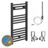 Diamond Anthracite 400 x 800mm Straight Heated Towel Rail (incl. Valves + Electric Heating Kit) 1 Diamond Anthracite 400 x 800mm Straight Heated Towel Rail (incl. Valves + Electric Heating Kit) -Cheap Bathroom Heating Store AFT4X800 EHK n prod