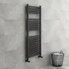 Diamond Heated Towel Rail - W500 x H1200mm - Anthracite -Cheap Bathroom Heating Store AFT5X1200 n p