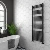 Diamond Heated Towel Rail - W600 x H1600mm - Anthracite - Straight -Cheap Bathroom Heating Store AFT6X1600 n p