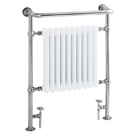 Heritage - Clifton Heated Towel Rail with Crosshead Valves - Chrome - AHC73 3 Heritage - Clifton Heated Towel Rail with Crosshead Valves - Chrome - AHC73