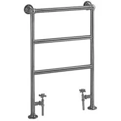 Heritage - Portland Heated Towel Rail with Crosshead Valves - Chrome - AHC76