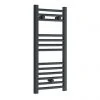 Diamond Heated Towel Rail - W300 x H800mm - Anthracite - Straight