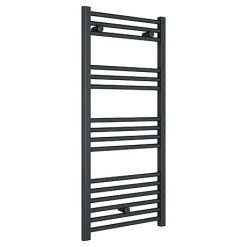 Diamond Heated Towel Rail - W500 x H1000mm - Anthracite - Straight