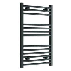 Diamond Curved Heated Towel Rail - W500 x H800mm - Anthracite