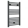 Diamond Heated Towel Rail - W500 x H800mm - Anthracite - Straight -Cheap Bathroom Heating Store ATR580 p