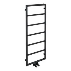 Arezzo Matt Black 1200 x 500 Ladder Heated Towel Rail -Cheap Bathroom Heating Store AZ12MB d4 460
