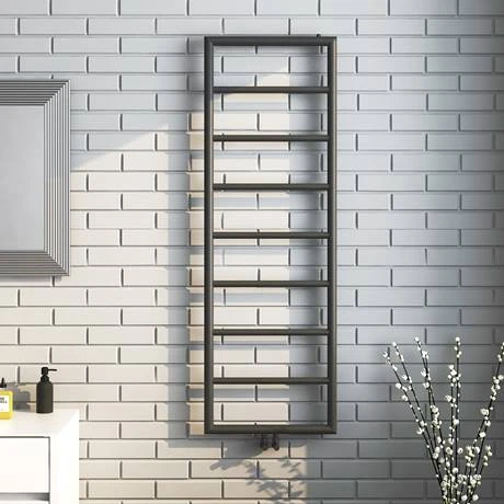 Arezzo Matt Black 1500 x 500 Ladder Heated Towel Rail 4 Arezzo Matt Black 1500 x 500 Ladder Heated Towel Rail - Image 2