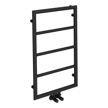 Arezzo Matt Black 800 x 500 Ladder Heated Towel Rail 6 Arezzo Matt Black 800 x 500 Ladder Heated Towel Rail - Image 4