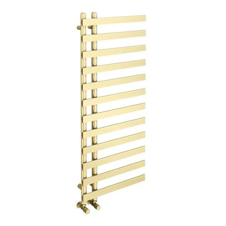 Arezzo Brushed Brass 1200 x 500mm 12 Bars Designer Heated Towel Rail 4 Arezzo Brushed Brass 1200 x 500mm 12 Bars Designer Heated Towel Rail - Image 2