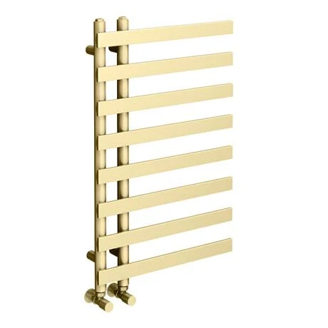 Arezzo Brushed Brass 800 x 500mm 8 Bars Designer Heated Towel Rail 4 Arezzo Brushed Brass 800 x 500mm 8 Bars Designer Heated Towel Rail - Image 2
