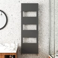 Arezzo Anthracite 1500 x 500 Designer Panel Radiator with Towel Rails