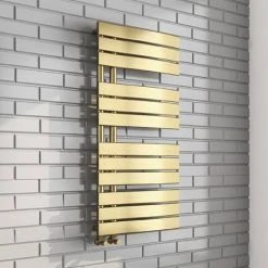 Arezzo Brushed Brass Designer Heated Towel Rail 1080 x 550mm -Cheap Bathroom Heating Store BBDR55X1080 d3 460