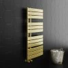 Arezzo Brushed Brass Designer Heated Towel Rail 1080 x 550mm -Cheap Bathroom Heating Store BBDR55X1080 n p