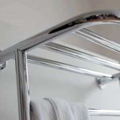 Burlington Strand Chrome Traditional Radiator and Angled Valves -Cheap Bathroom Heating Store BUR STRAND VALV D2 460