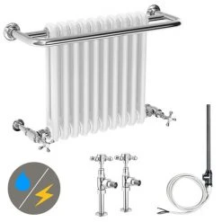 Bromley Traditional Wall Hung Towel Rail Radiator (incl. Valves + Electric Heating Kit)