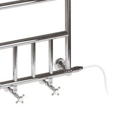 Burlington Chaplin Traditional Radiator (inc. Valves + Electric Heating Kit) -Cheap Bathroom Heating Store Burlington Chaplin Chrome Traditional Radiator Inc Valves d1 460