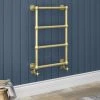Chatsworth Traditional 498 x 748 Brushed Brass Wall Mounted Heated Towel Rail