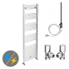 Diamond 500 x 1600mm Straight Heated Towel Rail (incl. Valves + Electric Heating Kit) -Cheap Bathroom Heating Store COL005 EHK prod1