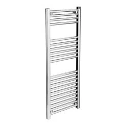 Diamond Heated Towel Rail - W400 x H1200mm - Chrome - Straight