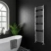 Diamond Curved Heated Towel Rail - W500 x H1600mm - Chrome -Cheap Bathroom Heating Store COL017 n p