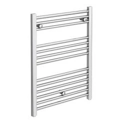 Diamond Heated Towel Rail - W600 x H800mm - Chrome - Straight