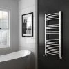 Diamond Curved Heated Towel Rail - 600mm x 1200mm - Chrome -Cheap Bathroom Heating Store COL020 n p