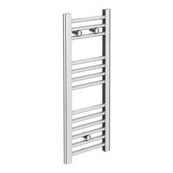 Diamond Heated Towel Rail - W300 x H800mm - Chrome - Straight