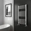 Diamond Curved Heated Towel Rail - W600 x H1000mm - Chrome -Cheap Bathroom Heating Store COL024 P