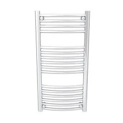 Diamond Curved Heated Towel Rail - W500 x H1000mm - Chrome -Cheap Bathroom Heating Store COL025 D2 460