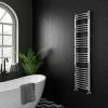 Diamond Curved Heated Towel Rail - W400 x H1600mm - Chrome -Cheap Bathroom Heating Store COL026 n p