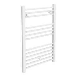 Diamond Heated Towel Rail - W500 x H800mm - White - Straight
