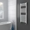 Diamond Heated Towel Rail - W500 x H1200mm - White - Straight -Cheap Bathroom Heating Store COL031 n p