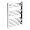 Diamond Curved Heated Towel Rail - W600 x H800mm - Chrome -Cheap Bathroom Heating Store COL032 P1