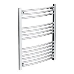 Diamond Curved Heated Towel Rail - W600 x H800mm - Chrome