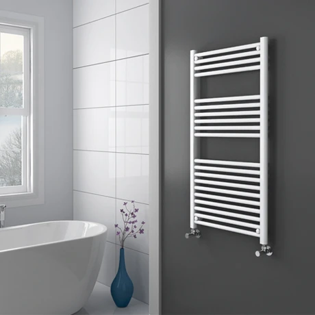 Diamond Heated Towel Rail - W600 x H1200mm - White - Straight 3 Diamond Heated Towel Rail - W600 x H1200mm - White - Straight