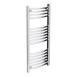 Diamond Curved Heated Towel Rail - W400 x H1000mm - Chrome