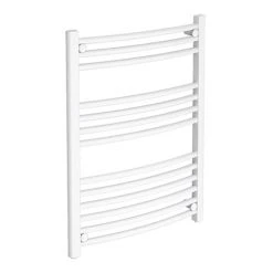 Diamond Curved Heated Towel Rail - W600 x H800mm - White