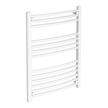 Diamond Curved Heated Towel Rail - W600 x H800mm - White 3 Diamond Curved Heated Towel Rail - W600 x H800mm - White