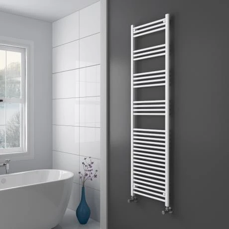 Diamond Heated Towel Rail - W500 x H1800mm - White - Straight 4 Diamond Heated Towel Rail - W500 x H1800mm - White - Straight - Image 2