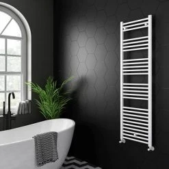 Diamond White 500 x 1600mm Straight Heated Towel Rail (incl. Valves + Electric Heating Kit) 9 Diamond White 500 x 1600mm Straight Heated Towel Rail (incl. Valves + Electric Heating Kit) -Cheap Bathroom Heating Store COL047 EHK D4 460