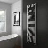 Diamond Curved Heated Towel Rail - W500 x H1800mm - Chrome -Cheap Bathroom Heating Store COL050 n p