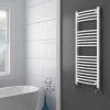 Diamond Curved Heated Towel Rail - W500 x H1200mm - White -Cheap Bathroom Heating Store COL051 N P
